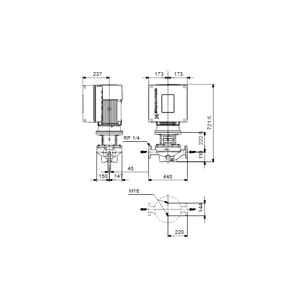 In-line circulator pump TPE 40-530/2-A-F-A-BQQE 3X400 50Hz image 2