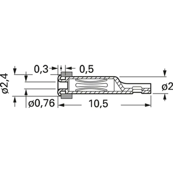 2.4 mm socket, solder connection, mounting Ø 0.76 mm, 41.0009 image 1