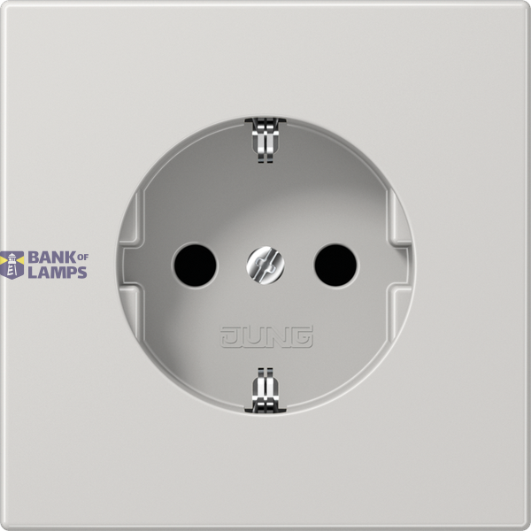 SCHUKO socket, 16 A 250 V ~, without claws, integrated increased contact protection, SAFETY+, Duroplast, LS series, light grey image 1