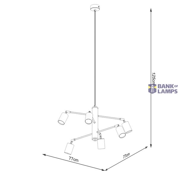 LEMMI CHANDELIER 6 WHITE GU10 6X10W IP20 image 3