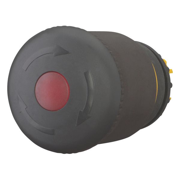 M22S-PVLT HALT/STOP-Button, RMQ-Titan, Mushroom-shaped, 38 mm, Illuminated with LED element, Turn-to-release function, Black, yellow, RAL 9005 image 4