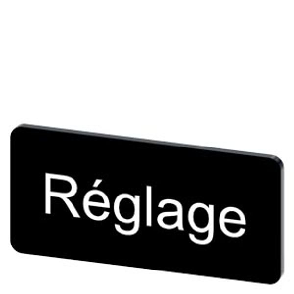 Labeling plate 12.5 x 27 mm, label black, labeling: REGLAGE image 1