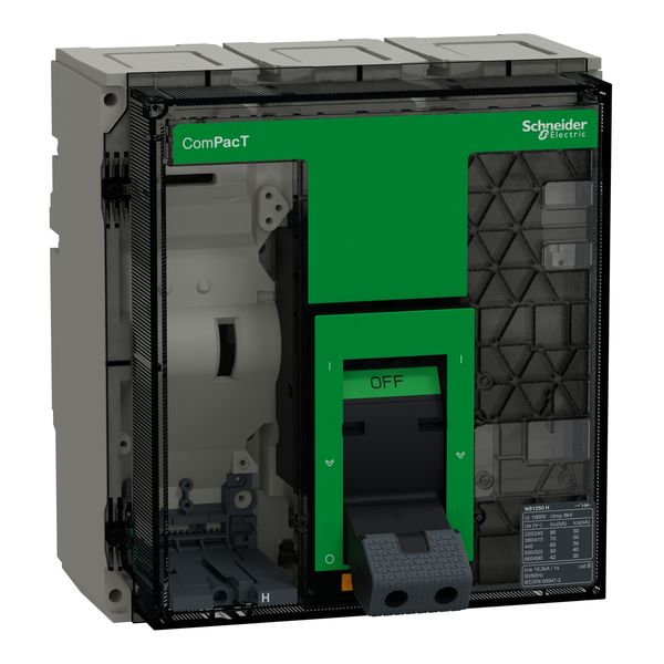 Circuit breaker frame, ComPacT NS1250H, 70kA at 415VAC, 1250A, 3P, fixed, manually operated, without control unit image 1