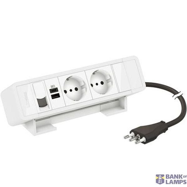 2 SOCKETS IT P30 + USB A+C 15W + 1 RJ45 CAT6 UTP (F/F) 2m CORD WITH PLUG image 1