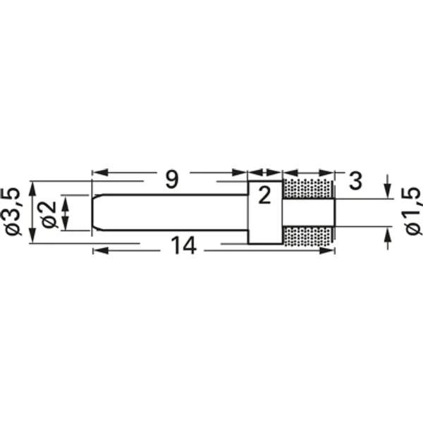 Plug pin 2 mm, 14 mm long, gold-plated image 1