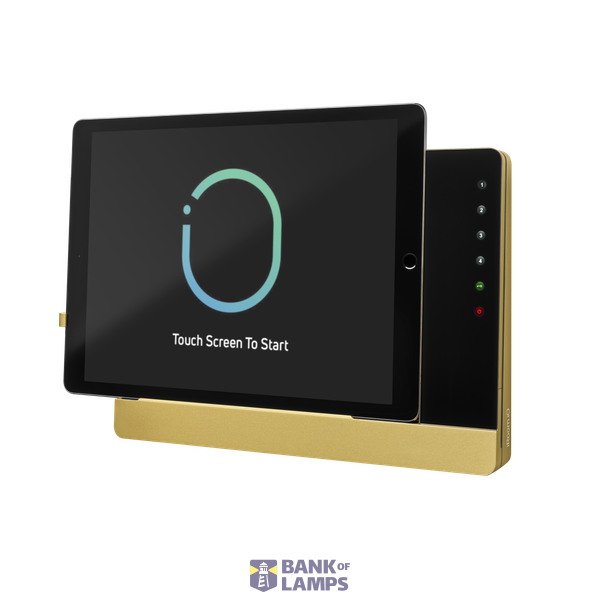 Surface mount docking station with charging function and control function, housing gold, glass cover black image 1