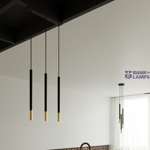HANGING LAMP MOSAIC 3P BLACK/GOLD G9 3X40W IP20 image 5