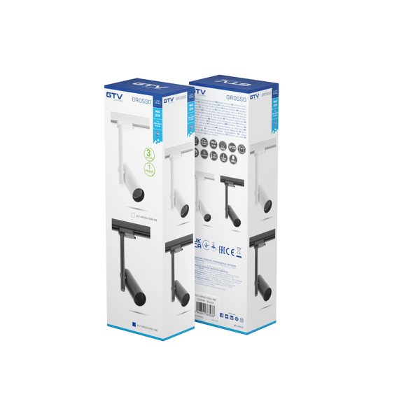 Track luminaire 1-phase GROSSO, GU10 Bulb, max. 20 W, AC220-240V, IP20, round, black image 3