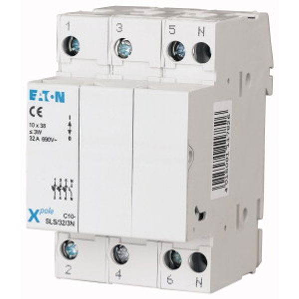 Fuse switch for cylindrical fuses C10 up to 32A, 3-pole+N C10-SLS/32/3N (112224) image 1