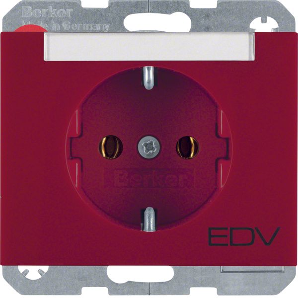 SCHUKO soc. out. "EDV" imprint, K.1, red glossy image 1