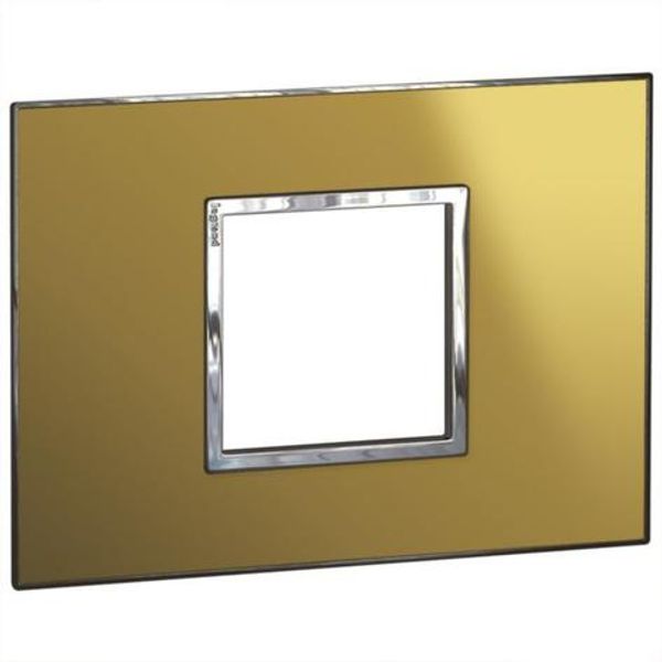 Arteor™ - Italian / US standard plate square version 2 modules - Reflective Metal - Gold image 1