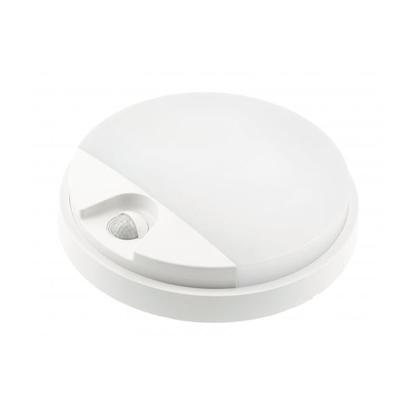 LED luminaire TULON with motion sensor, 15 W, 1350 lm, 4000K, AC220-240V, IP54, round, white image 1