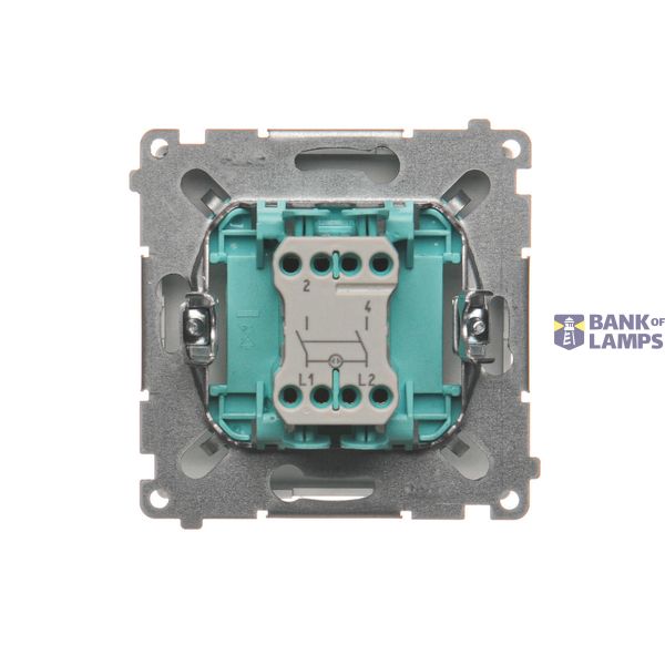 Single contact push button without pictogram, (module), 16AX, Screw, anthracite, metalic image 1