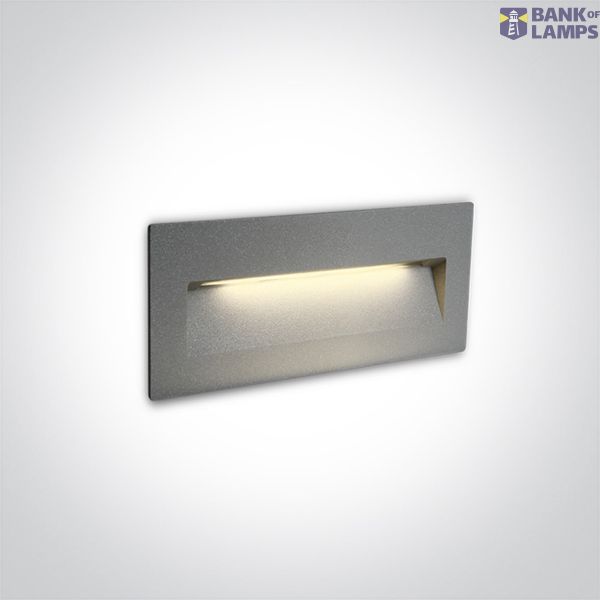 GREY WALL RECESSED 6W CCTV IP65 DARK LIGHT 230V image 1