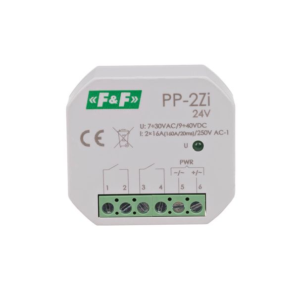 Electromagnetic relay, 2Z 16A, flush mounting, U=7Ã·30VAC/9Ã·40VDC; 2Z 16A (160A/20ms) image 2