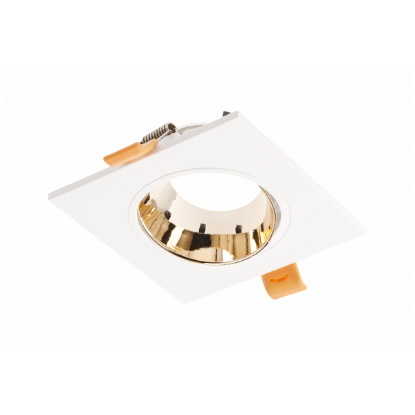 Spot luminaire housing ARIES IP20, PC, square, white/gold image 1