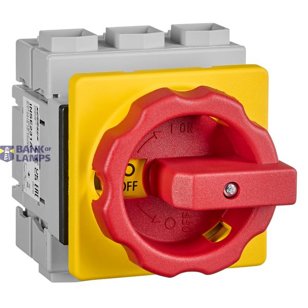 Main emergency stop switch, 3-pole, 4-hole mounting, 125 A image 1