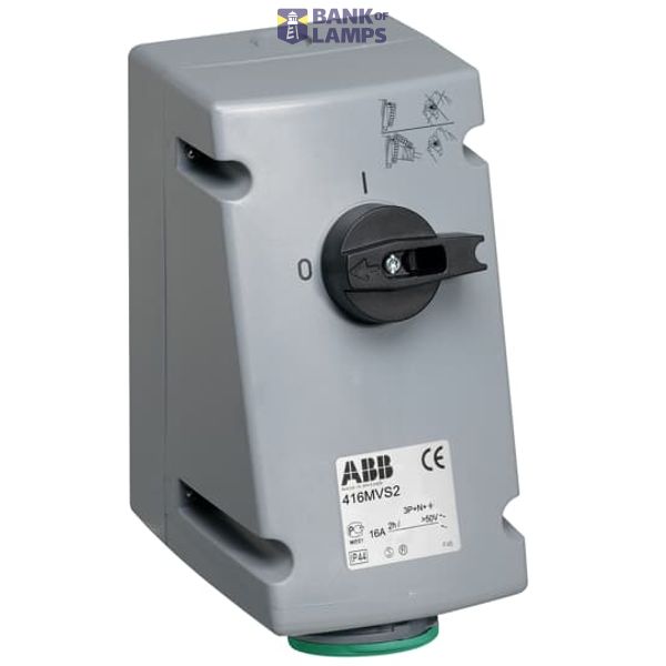 Industrial Switched Interlocked Socket Outlets, 3P+N+E, 16 A, >50 V image 1