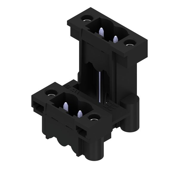 PCB plug-in connector, male header, Flange, THT/THR solder connection, 5.08 mm, Number of poles: 4, 180°, Solder pin length (l): 1.5 mm, tinned, black, Box image 5