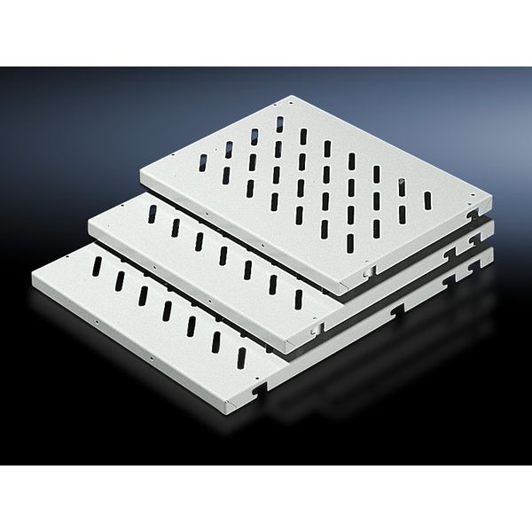 DK Component shelf, WHD: 671x29x500 mm, 50 kg, Slotted, For W: 800 mm, RAL 7035 image 2