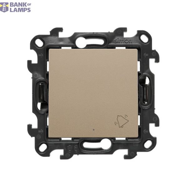 "Bell" push button with LED indicator light, (module), Simon 24, IP20/IP44, 10AX, 10A, champagne matt image 1