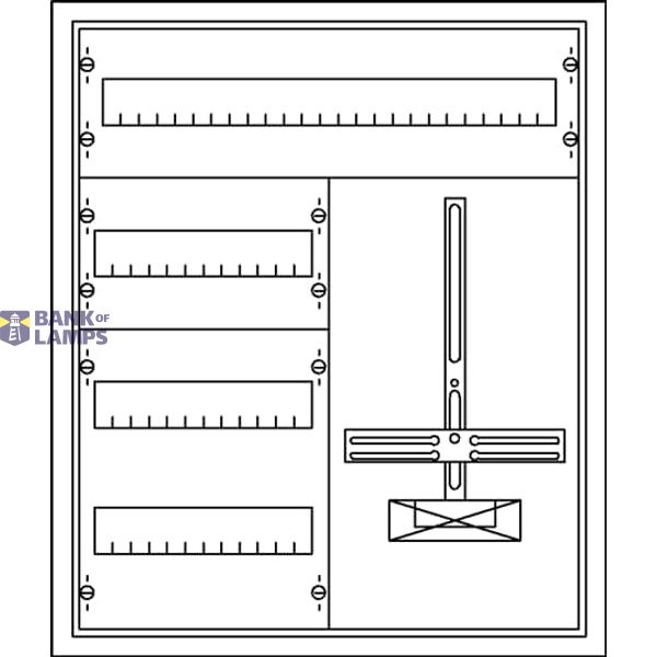 KS2016EX4 ComfortLine A Meter board, Surface mounted/partially recessed mounted, 96 SU, IP44, Field Width: 2, Rows: 4, 650 mm x 550 mm x 215 mm image 1