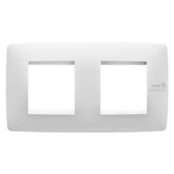 ONE INTERNATIONAL PLATE - TECHNOPOLYMER - 2+2 MODULES HORIZONTAL - WHITE - ANTIBACTERIAL - CHORUSMART image 1