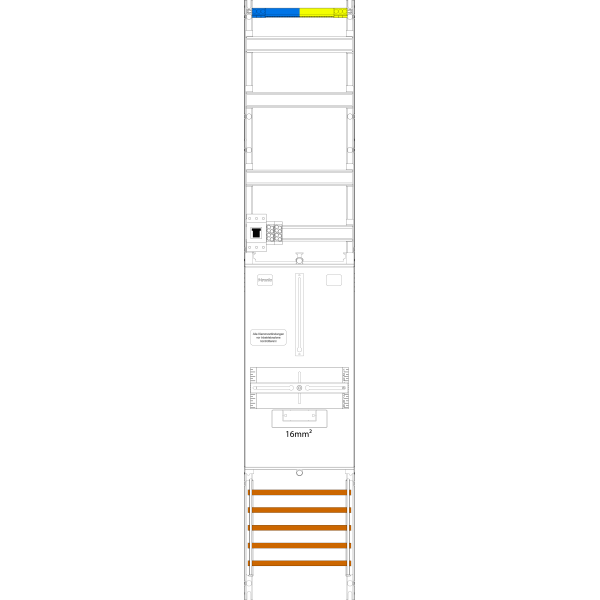 Counter field VZ6-16-HSP, H=1350mm, 1 field, 1-3.HZ 16mm², 1 HSP, Vert. 2r (VZ6-16-HSP) image 1