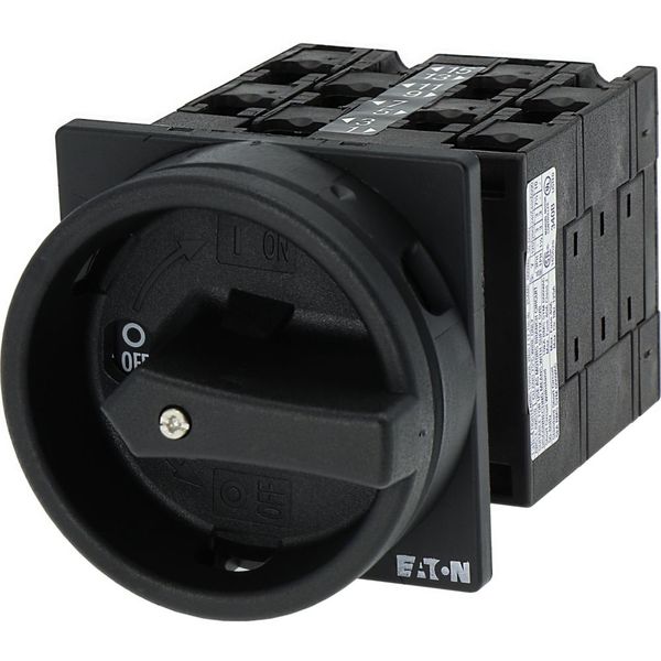 T3-4-15682/EA/SVB-SW Main switch, T3, 32 A, flush mounting, 4 contact unit(s), 6 pole, 1 N/O, 1 N/C, STOP function, With black rotary handle and locking ring, Lockable in image 19