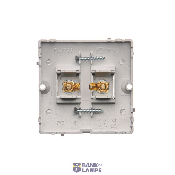 Double push button without pictogram: 2 inputs, 2 outputs, (module), 10AX, quick connection, satin, metallized image 1