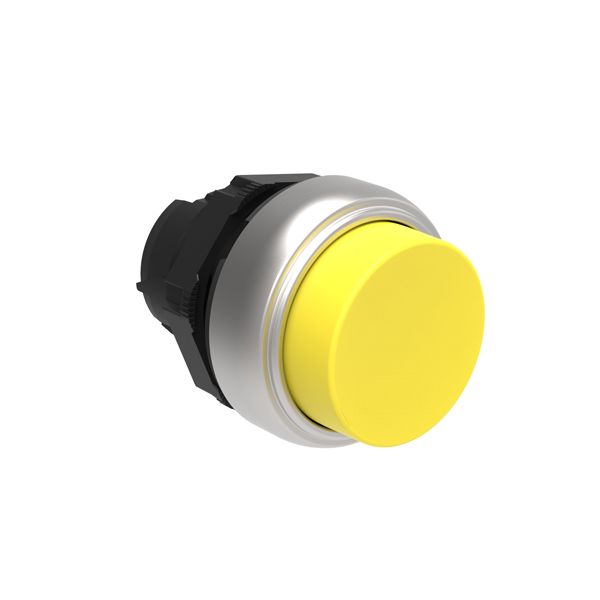 Pushbutton actuator, spring return Ø22mm Platinum series chromed plastic, extended, yellow image 1