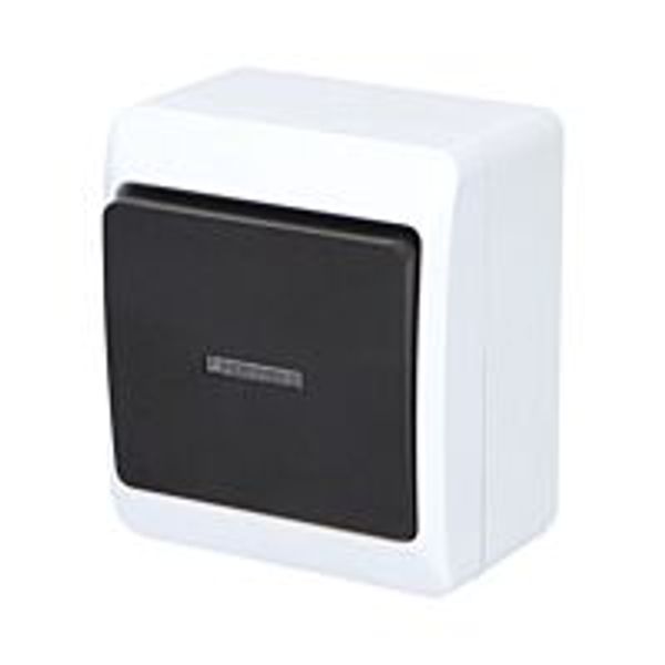 GALATEA Illuminated alternating switch No. 6So 10A 230V on plaster IP44 white/black image 1