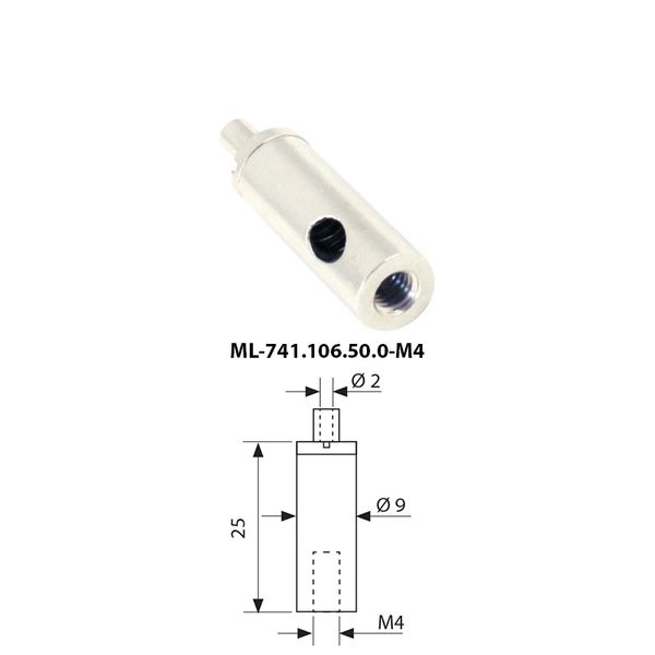 Adjustable suspension cable holder M4x5H, nickel-plated brass image 1