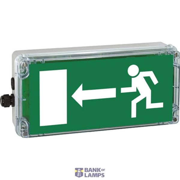 Ex-escape sign luminaires EXIT V-CG-S for emergency light function for zone 1/21, Pictogram: EN 1838, Arrow 9 Clock image 2
