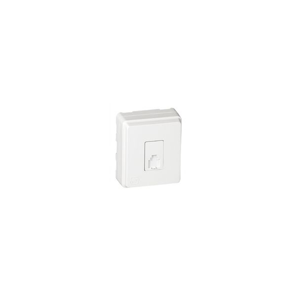 TELEPHONE SOCKET (4 CONDUCTORS) WHITE image 1