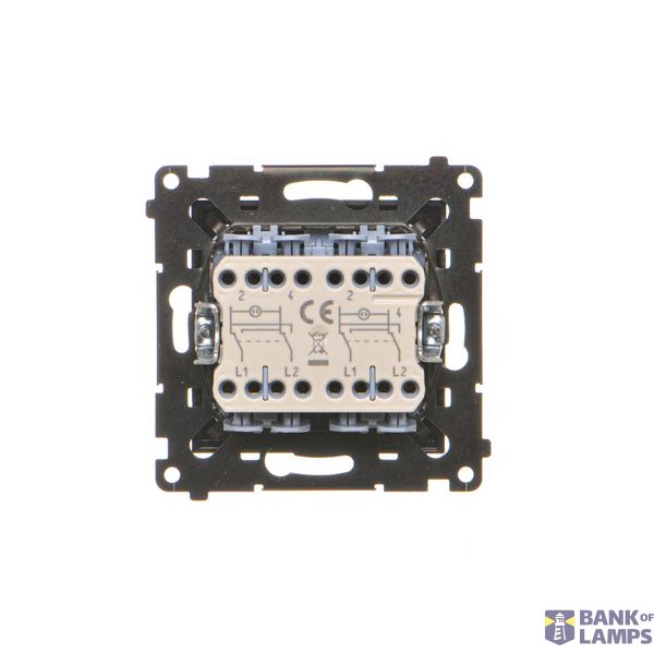 Double equipontential socket, (module), Simon 24, IP20/IP44, antibacterial white image 1