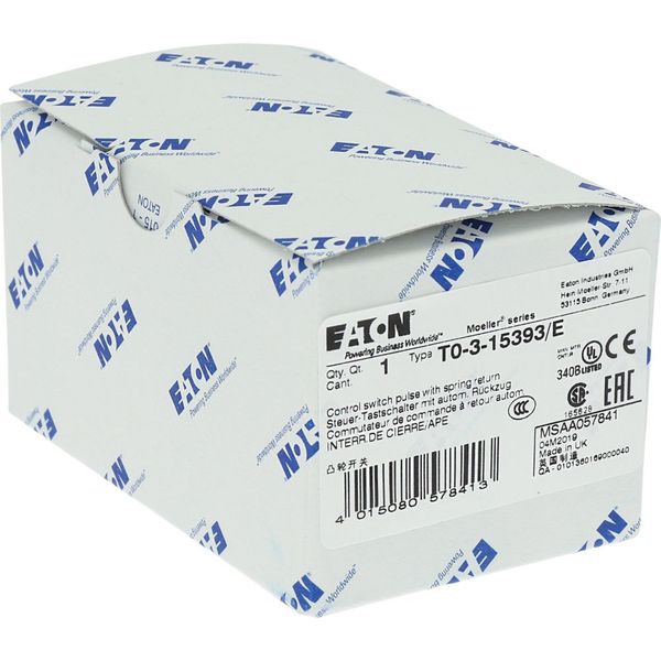 T0-3-15393/E Universal control switches, T0, 20 A, flush mounting, 3 contact unit(s), Contacts: 6, 45 °, momentary/maintained, With 0 (Off) position, With spring-r image 20