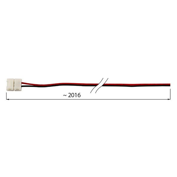 Single color LED strip connection connector 8 mm, 2 pins, 2m, for 120x3528 image 1