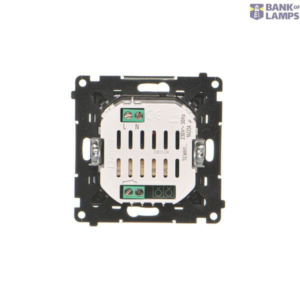 Single socket outlet without earthing, with shutters, (module), Simon 24, IP20, 16A, graphite mat image 1