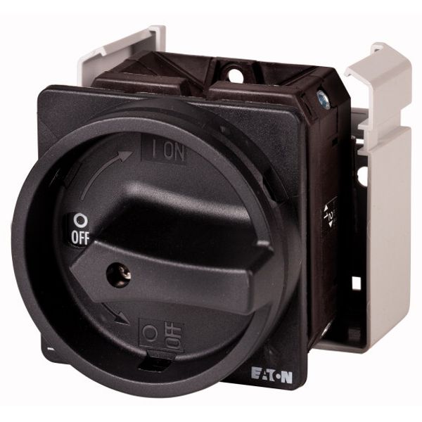 T5B-3-8342/EA/SVB-SW Main switch, T5B, 63 A, flush mounting, 3 contact unit(s), 6 pole, STOP function, With black rotary handle and locking ring, Lockable in the 0 (Off) p image 1