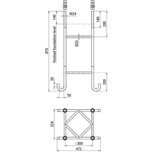 Anchor basket f. site concr. w. 4xM24 f. lightn. prot. mast H 13.35/16 image 2