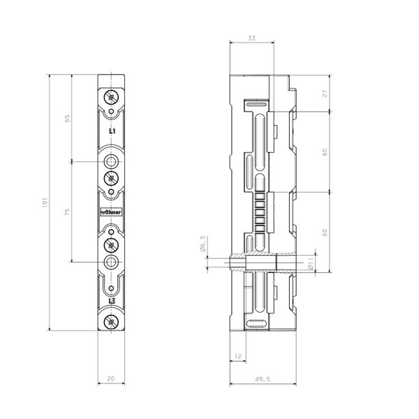 Universal busbar support, 3-pole 0 image 11