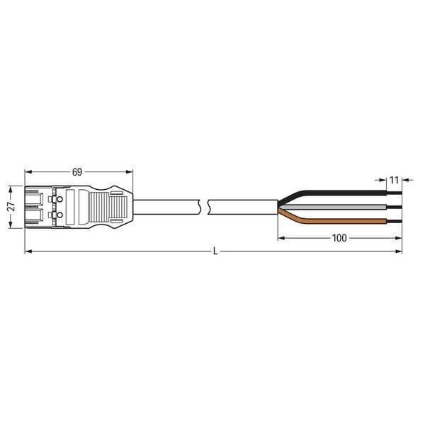 pre-assembled connecting cable Eca Socket/open-ended red image 4