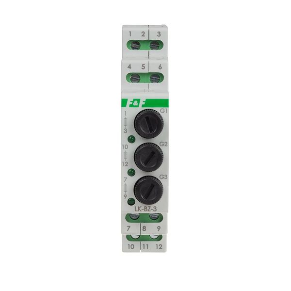Indicator lamp, three-phase with triple fuse module, green image 2