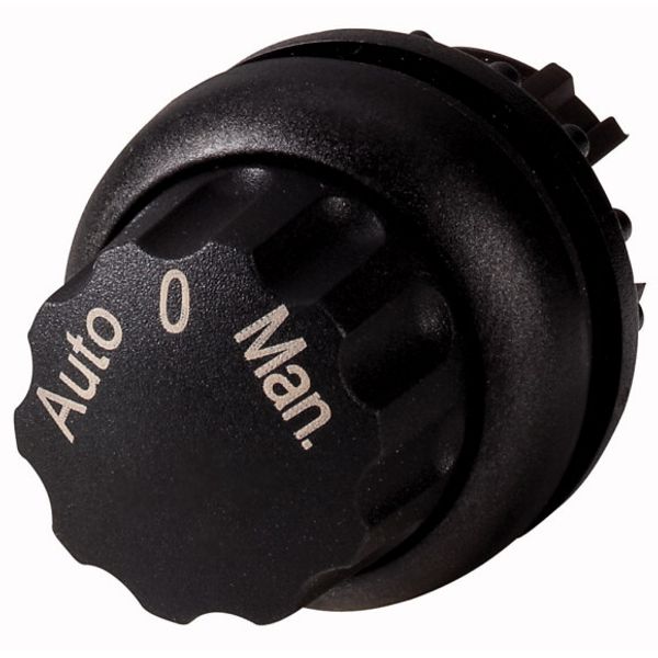 M22S-WR3-X94 Changeover switch, RMQ-Titan, With rotary head, maintained, 3 positions, inscribed, Bezel: black, Auto 0 Man. image 1