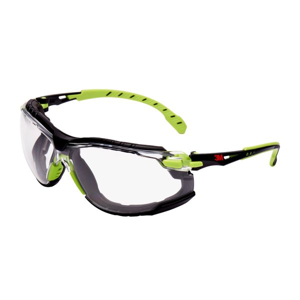 3M™ Solus™ 1000 Safety Glasses, Green/Black Frame, Scotchgard™ Anti-Fo image 1