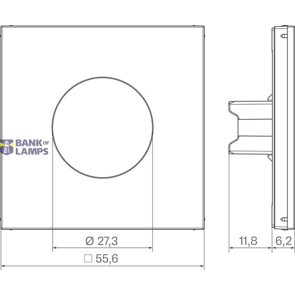 Central plate for push button/light signal E10, A.x/C.x, night black matte image 2