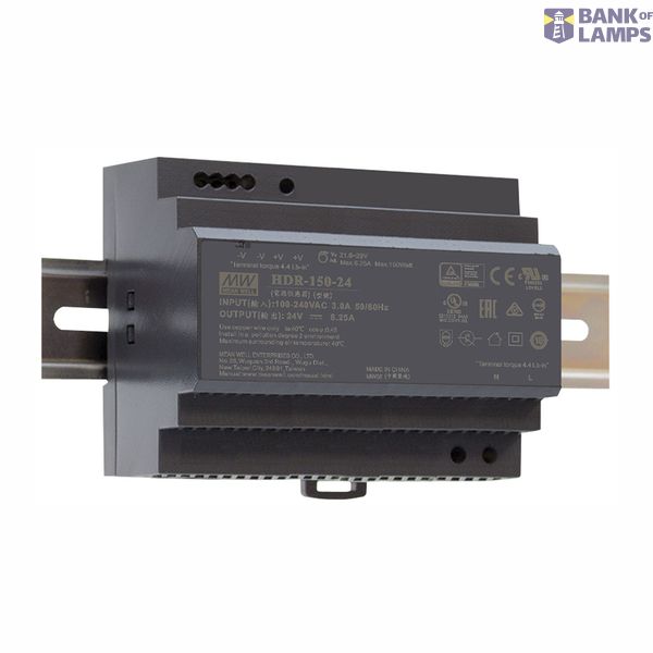 HDR-150-15 DIN rail power supply, 142.5W, 15V, 9.5A, MEAN WELL image 2