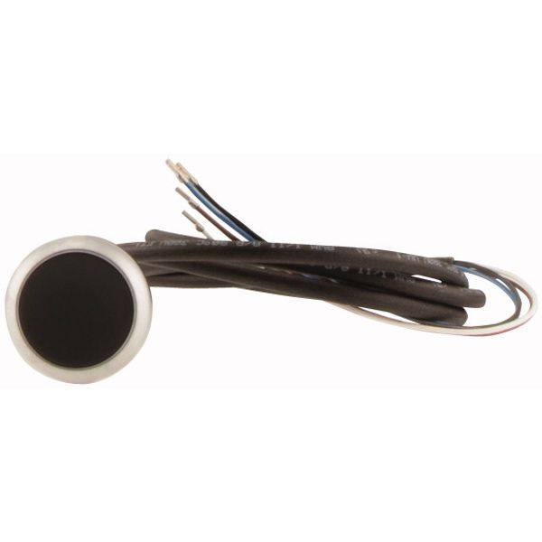 C22-D-S-K01-P62 Pushbutton, Flat, momentary, 1 NC, Cable (black) with non-terminated end, 4 pole, 1 m, black, Blank, Bezel: titanium image 2