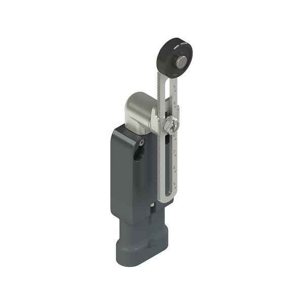 Modular prewired switch with adjustablelength straight metal revolving lever diam. 20 roller image 1